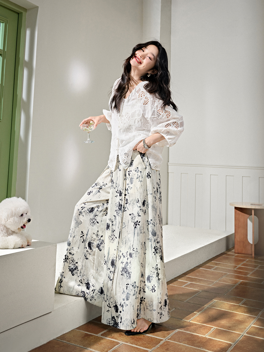 Floral Wide Leg Pants
