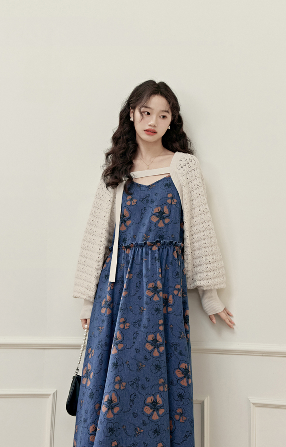 Floral Cami Dress and Cardigan Set