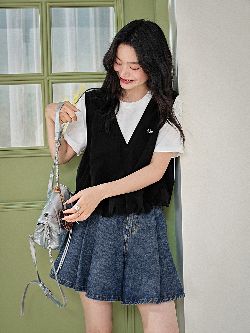 High-Waisted Denim Shorts