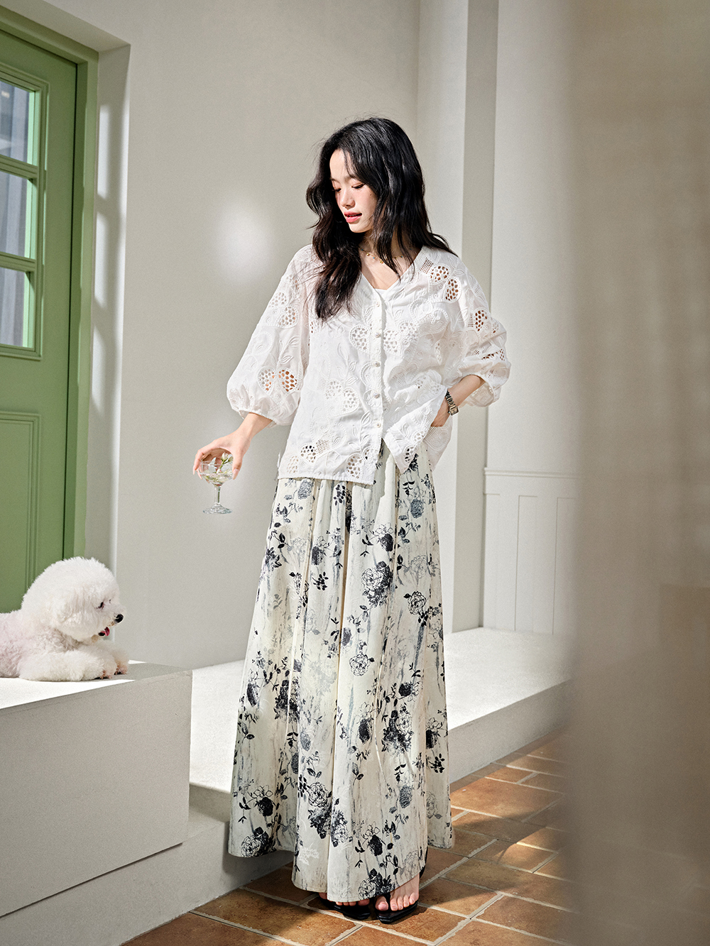 Floral Wide Leg Pants