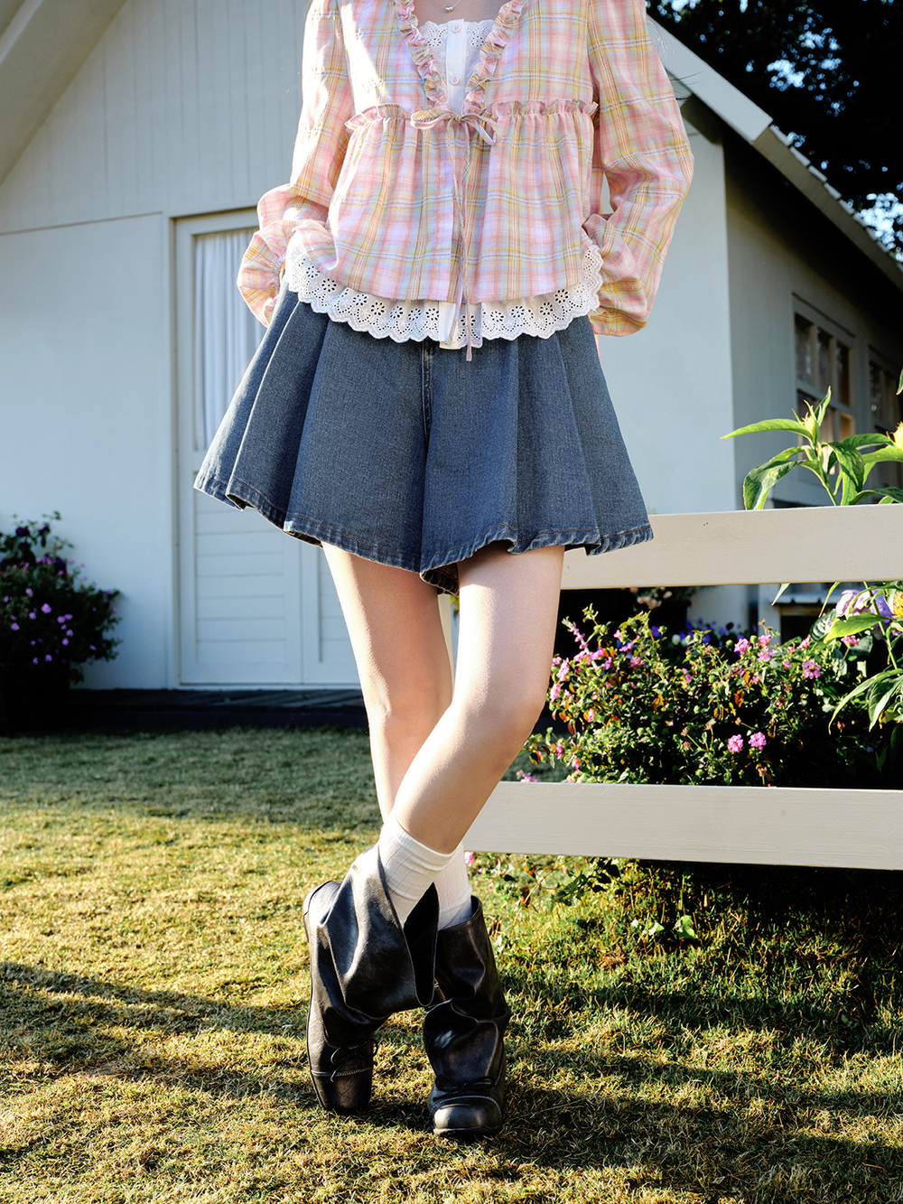 High-Waisted Denim Shorts