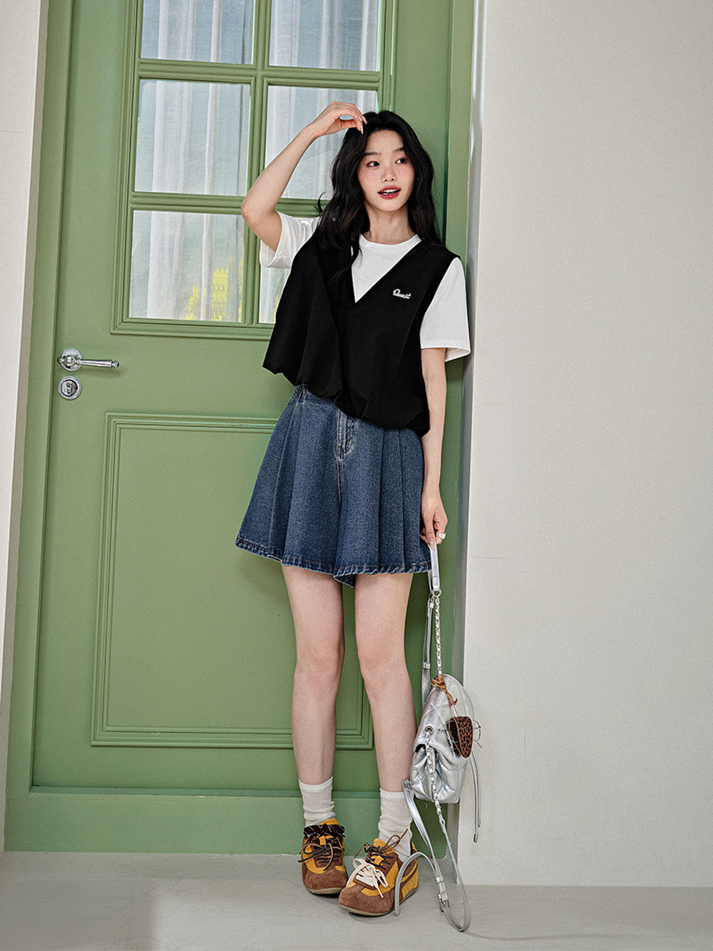 High-Waisted Denim Shorts